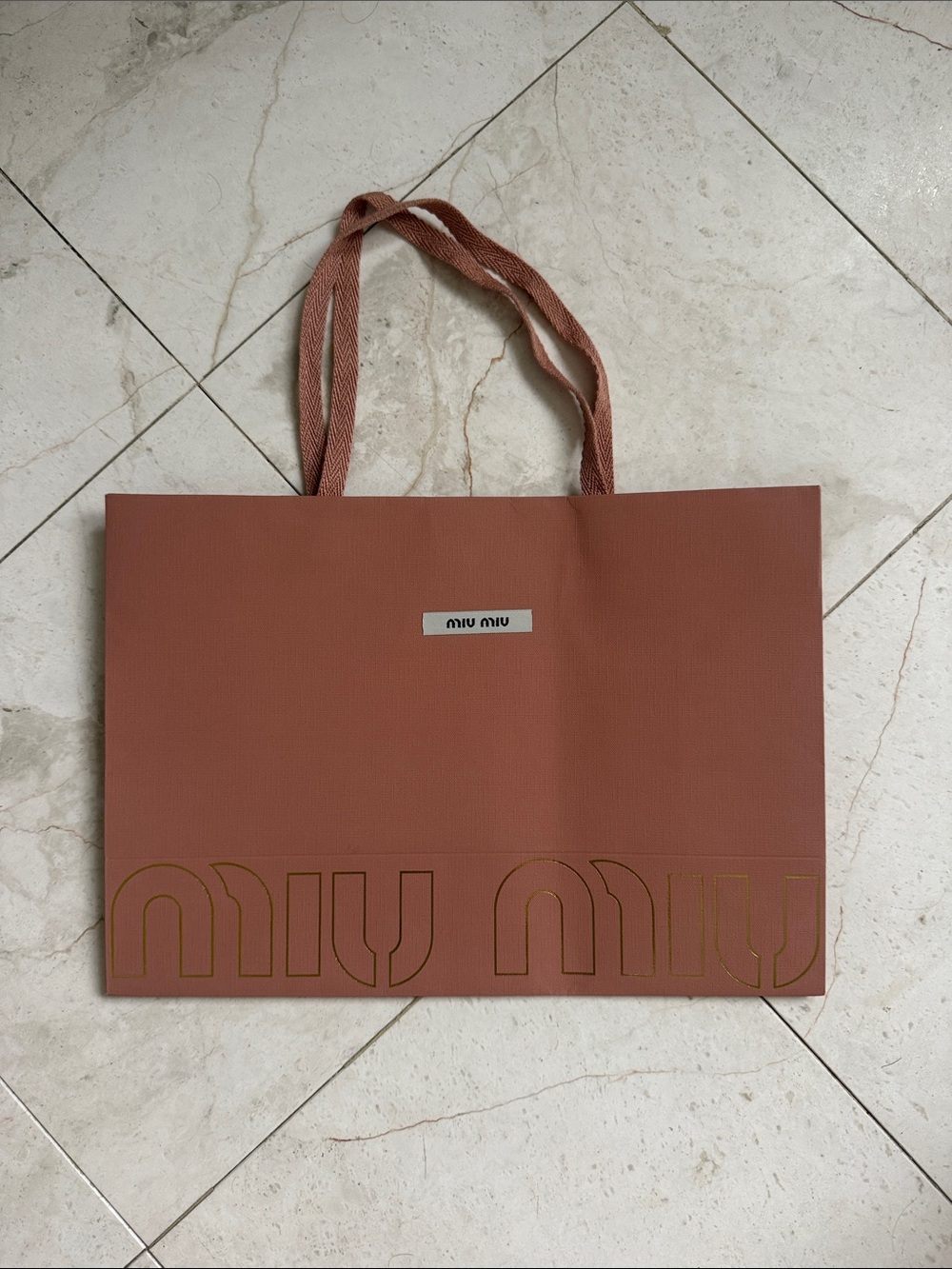Miu Miu Rosewood Logo Tote Bag